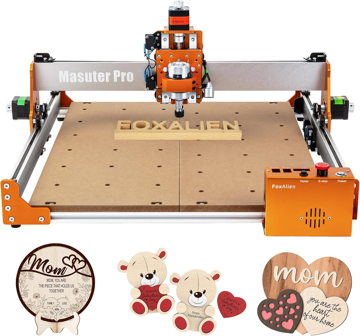 FoxAlien Masuter Pro CNC Router Machine, 40x40cm Upgraded 3-Axis All-Metal Engraving Milling Machine for Wood Acrylic MDF Nylon Carving Cutting