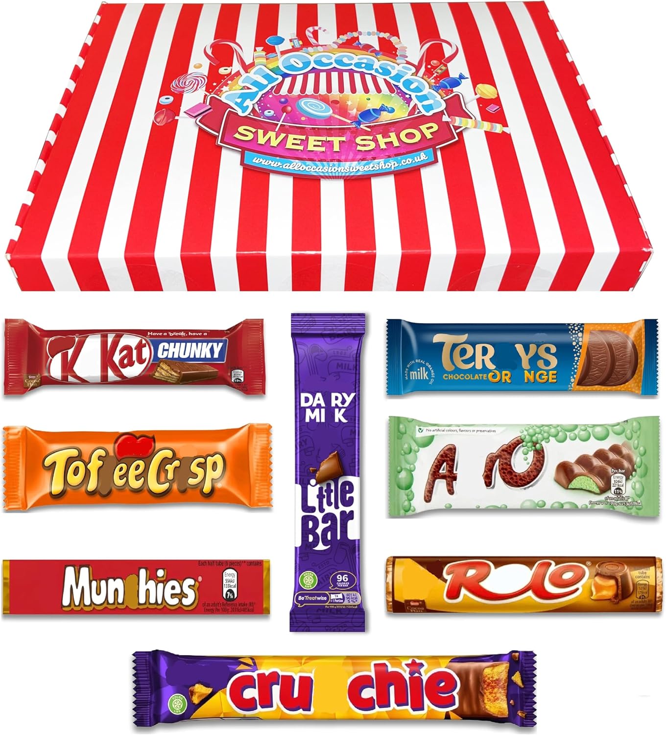 Chocolate Gift Box Hamper | Assorted Box of Chocolates | 8 Full Sized Bars Perfect for Birthday's & Christmas | Letterbox Friendly