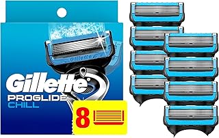 Gillette ProGlide Chill Razor Refills for Men, 8 Blade Refills