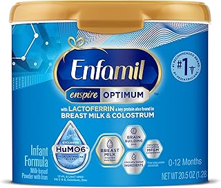 Enfamil Enspire Optimum Baby Formula, with Immune-Supporting Lactoferrin, Our Closest Formula to Breast Milk, Brain Building DHA, Dual Prebiotics, Infant Formula Powder, Baby Milk, 20.5 Oz