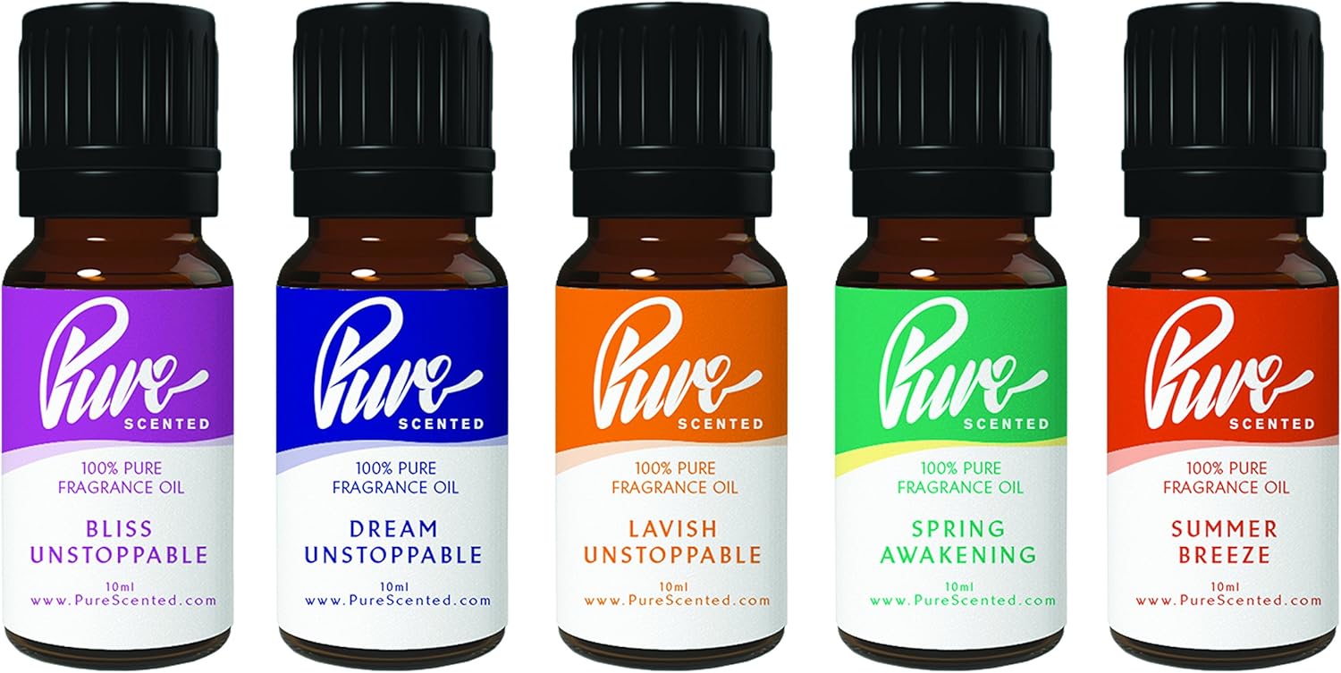 Washing Smells Designer Fragrance Oil Pack Five 10ml Bottles 100% Pure Uncut, Suitable for Making Candles and Soaps