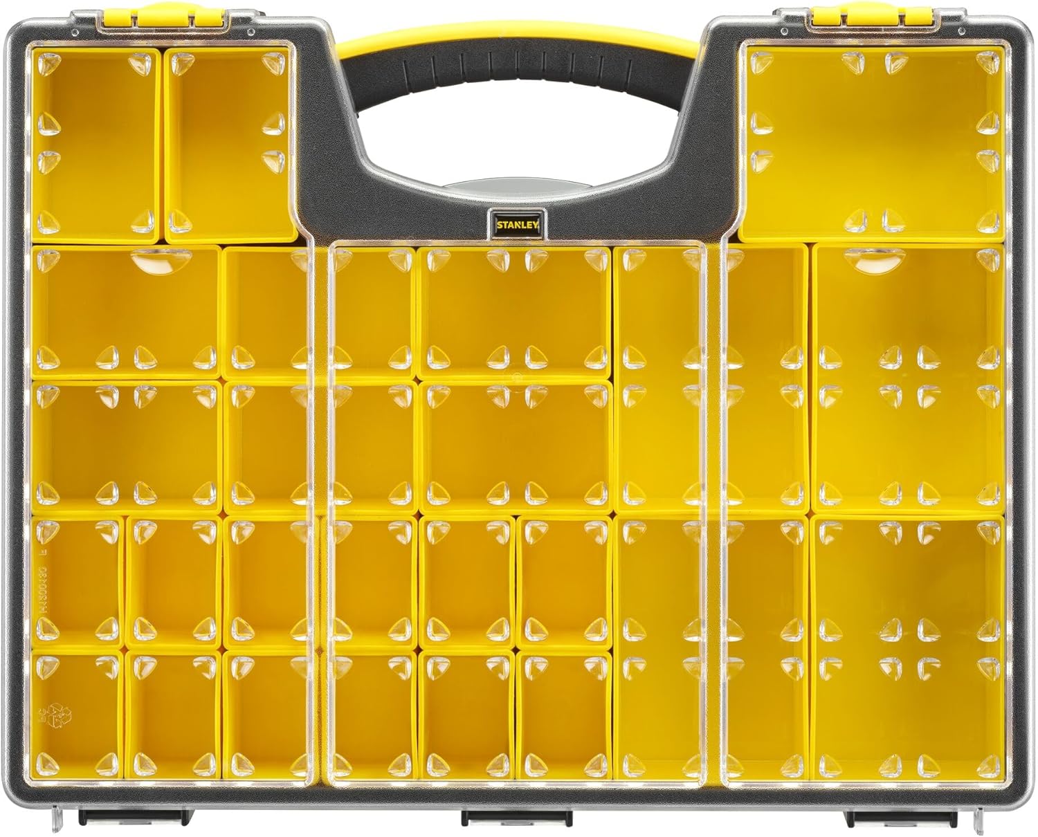 STANLEY Pro Storage Organiser Durable Clear Lid, 25 Removable Compartments, 1-92-748