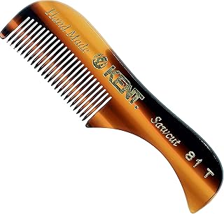 KENT 81T "Freddie" Handmade Beard Mustache Comb - Extra Small. Unbreakable Fine Toothed Beard and Moustache Combs Pocket Size for Facial Hair Grooming. Hand-Made Saw-Cut & Polished