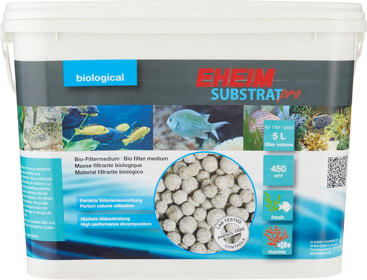 EHEIM Substrat Pro Biological Filter Media (Sintered Pearl-Shaped Glass) 5L