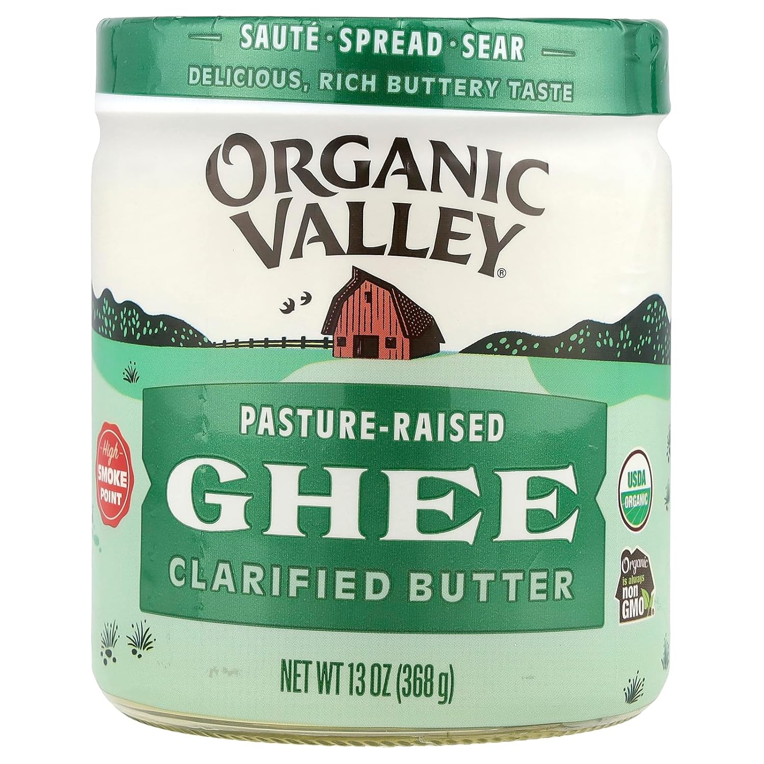 Organic Ghee, Clarified Butter, 13 oz