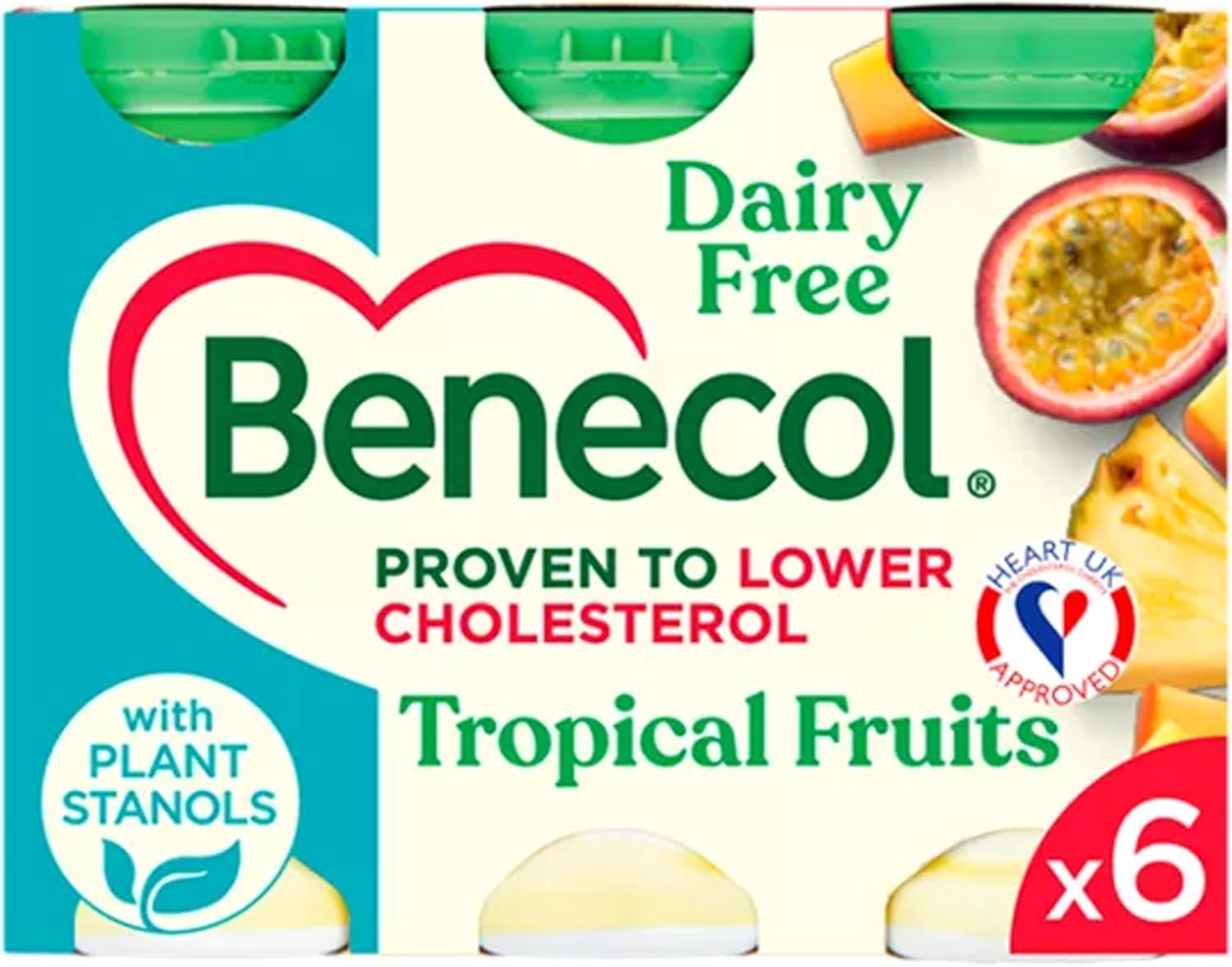 Katsy Style Dairy-Free Tropical Fruits Yogurt Drink, 6 x 65.5g – Plant-Based Soya Drink with Natural Ingredients, Low in Saturated Fat