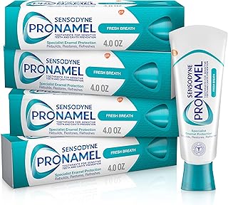 Sensodyne Pronamel Fresh Breath Enamel Toothpaste for Sensitive Teeth and Cavity Protection, Fresh Wave - 4 oz (4 Pack)