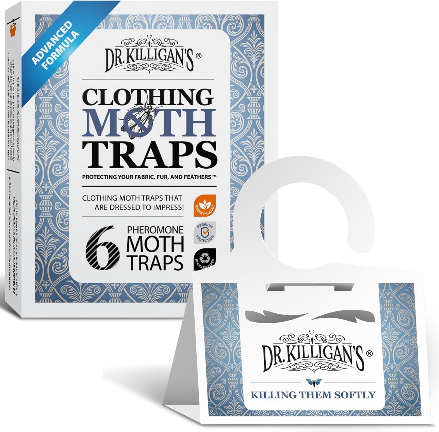 Dr. Killigan's Premium Clothing Moth Traps with Pheromones (White, 6 Traps)