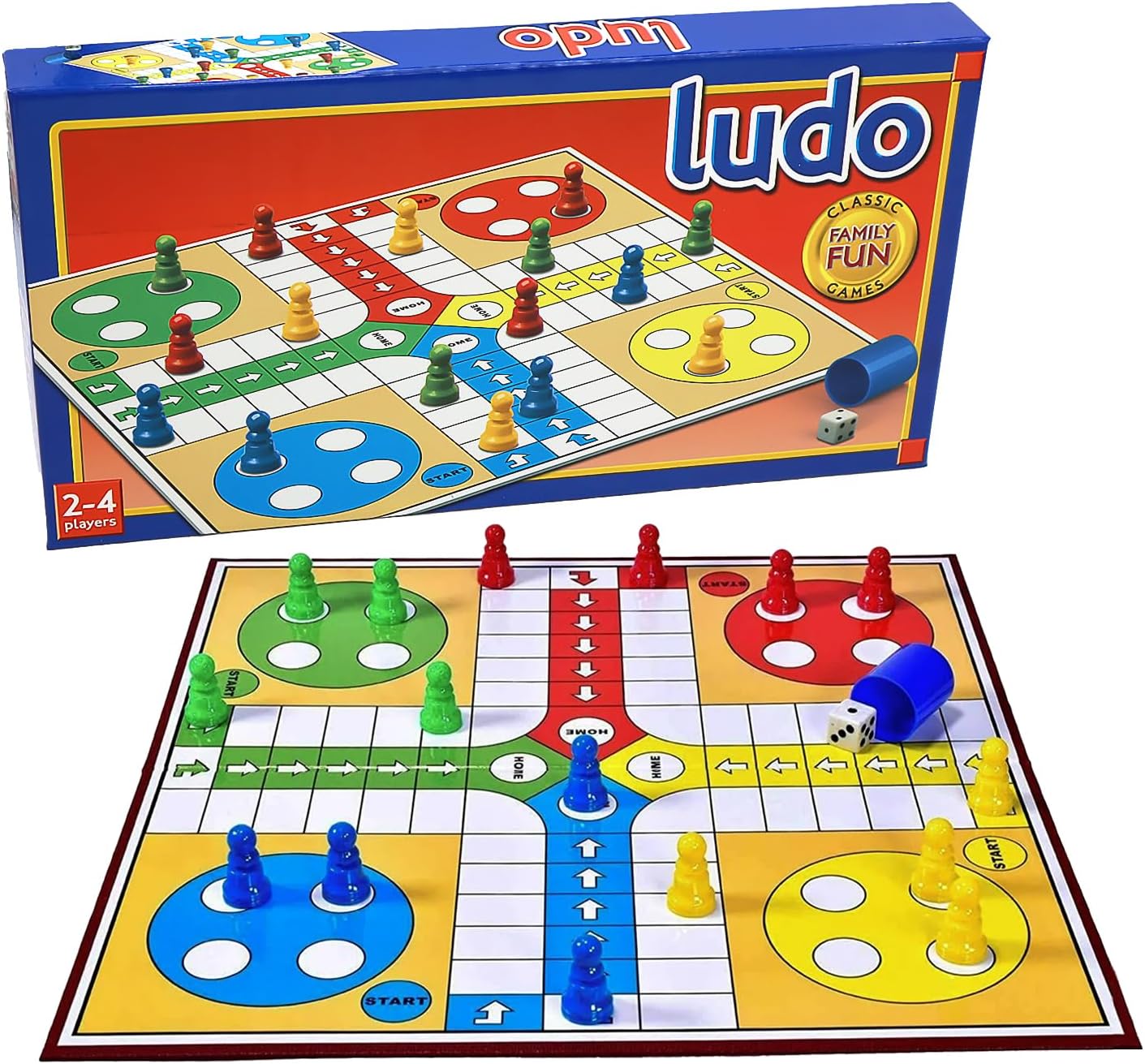 Classic Ludo - Checkers Age 3+ for Children and Adults, Traditional Family Game, Foldable Board, Instructions Included (Ludo)