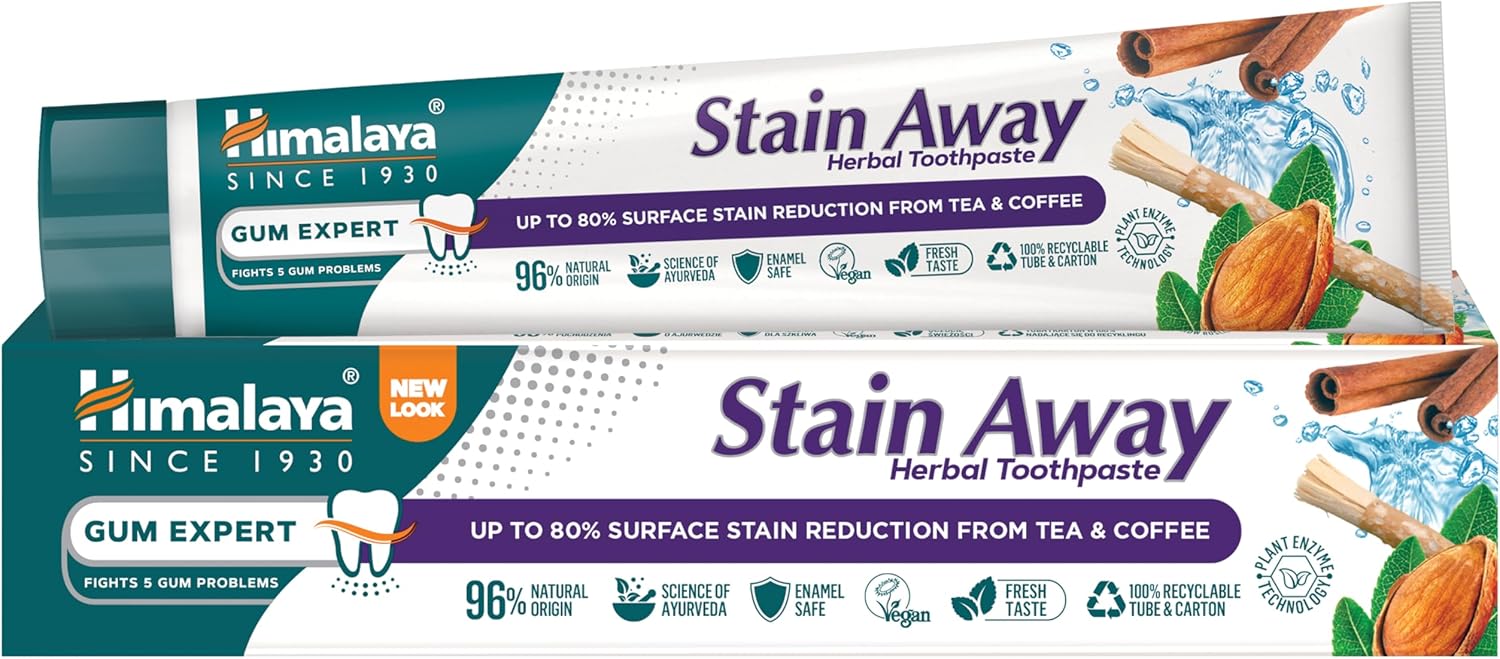 Himalaya Herbals Enamel Friendly Stain-Away Toothpaste | Protects Enamel, Removes Tea ,Coffee Stains , Multi-Action Toothpaste - 75ml
