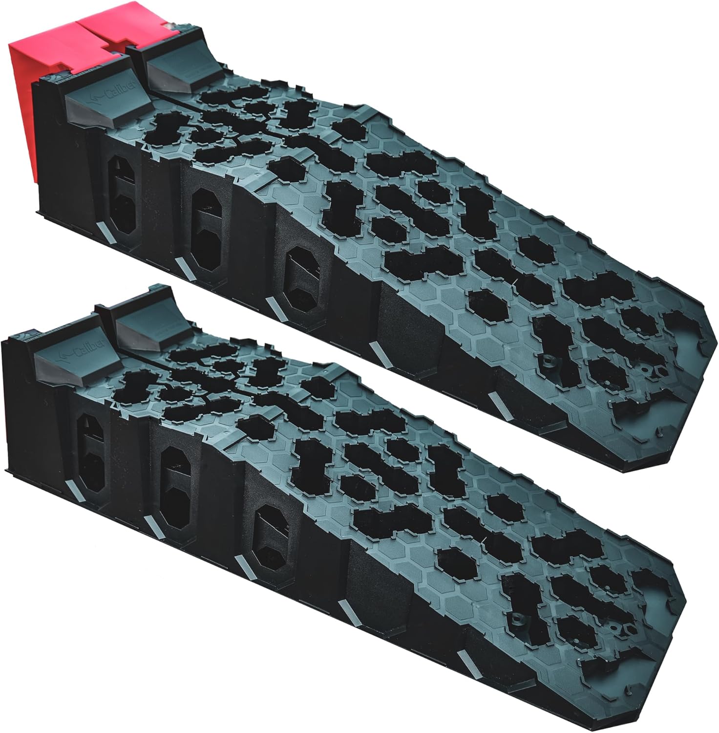 Caliber 20,000 LBS. Heavy-Duty Portable Car Ramps with Built-in Wheel Chocks, Anti-Slip Lift for Trucks, SUVs, Powersport & Low-Profile Cars, Made in USA, 2-Pack