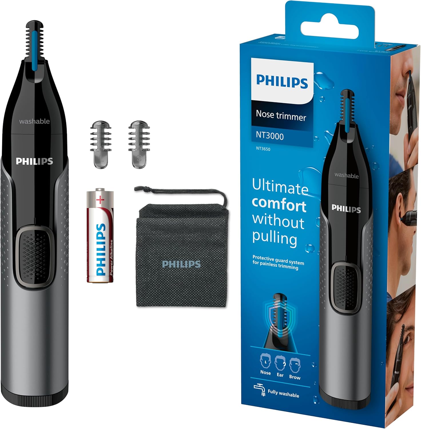 Philips NT3650/16 NOSE TRIMMER WINDOW BOX, Grey, 1 Count ( Pack of 1)