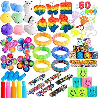 JOYIN 60 Pcs Party Favors for Kids, Popular Fidget Toys Pack, Goodie Bags Fillers for Kids Birthday Party, Prizes in Bulk for School, Pinata Stuffers, Classroom Prizes, Treasure Box Toys