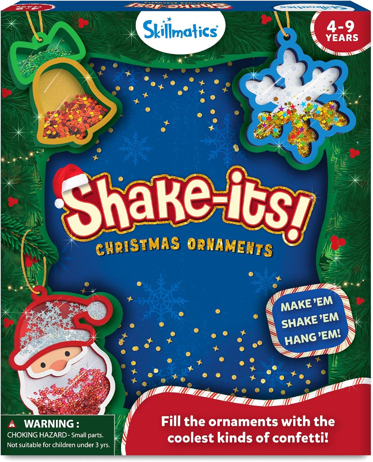 Skillmatics Art & Craft Activity - Shake-its Christmas Ornaments, DIY Holiday Craft Kit, Creative Decoration Activity, Gifts for Girls & Boys Ages 4, 5, 6, 7, 8, 9
