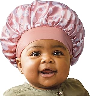 Red by Kiss Baby Satin Bonnet Sleep Caps Hair Wraps Hair Bonnet (Pink Leopard)