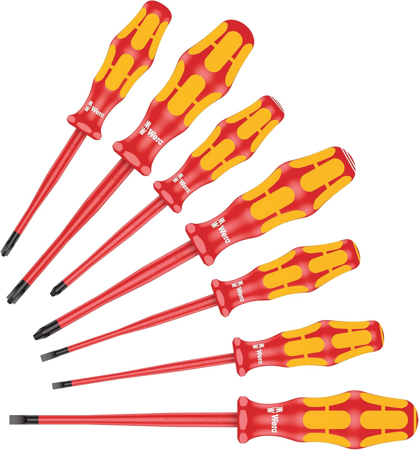 Wera 05135961001 Screwdriver Set Kraftform PlusSerie 100" 160iSS-7 pcs, Red-Yellow