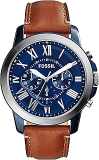 Fossil Grant Men's Watch with Chronograph or Automatic Display and Genuine Leather or Stainless Steel Band