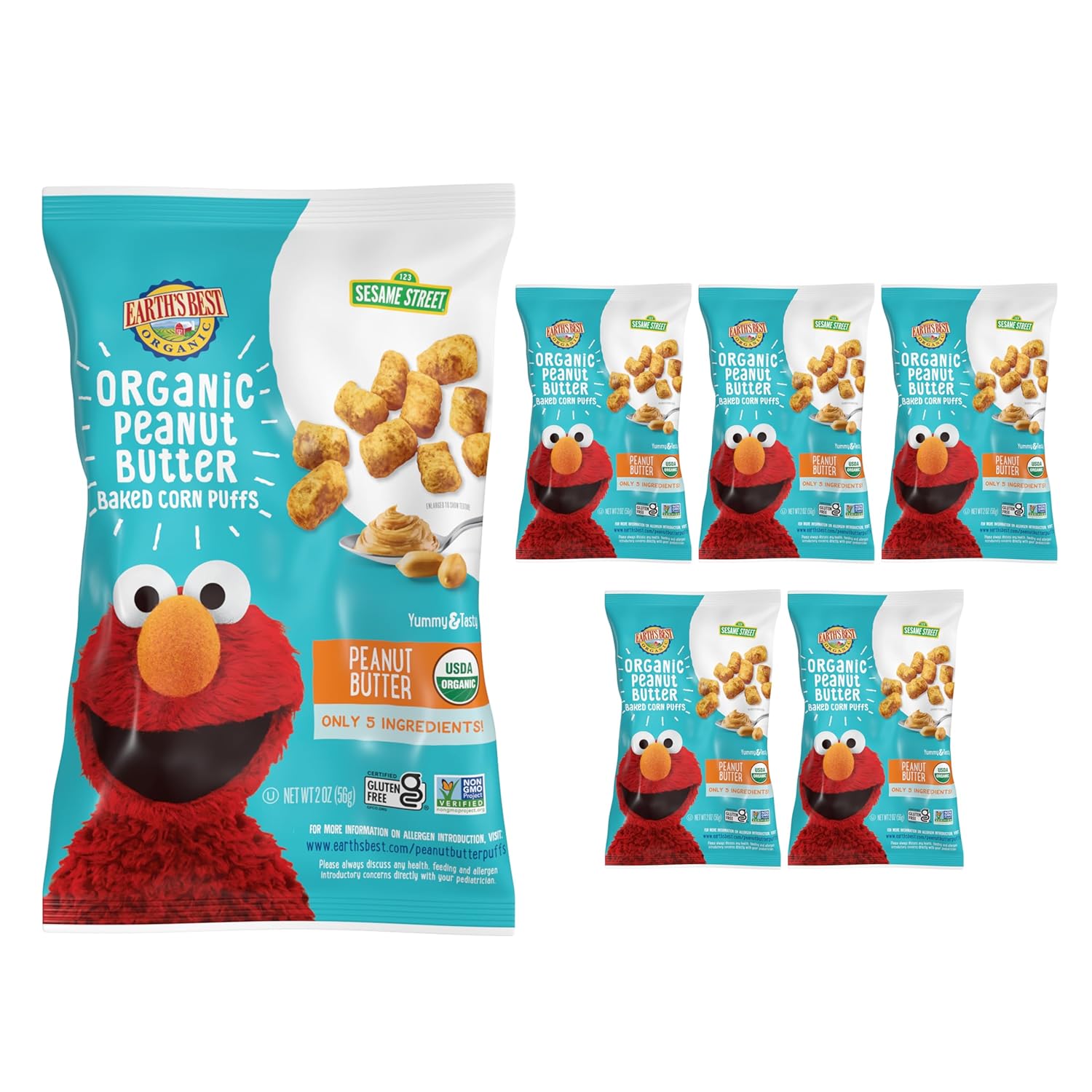 Earth’s Best Peanut Butter Puffs 2 oz (Pack of 6)