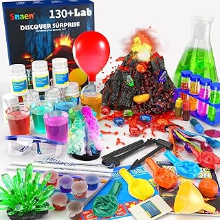 SNAEN 130+ Lab Experiments Science Kits, Chemistry Set, Crystal Growing, Erupting Volcano, STEM Activities Educational Toys Gifts for 6 7 8 9 10 11 Years Old Boys Girls Kids Toys