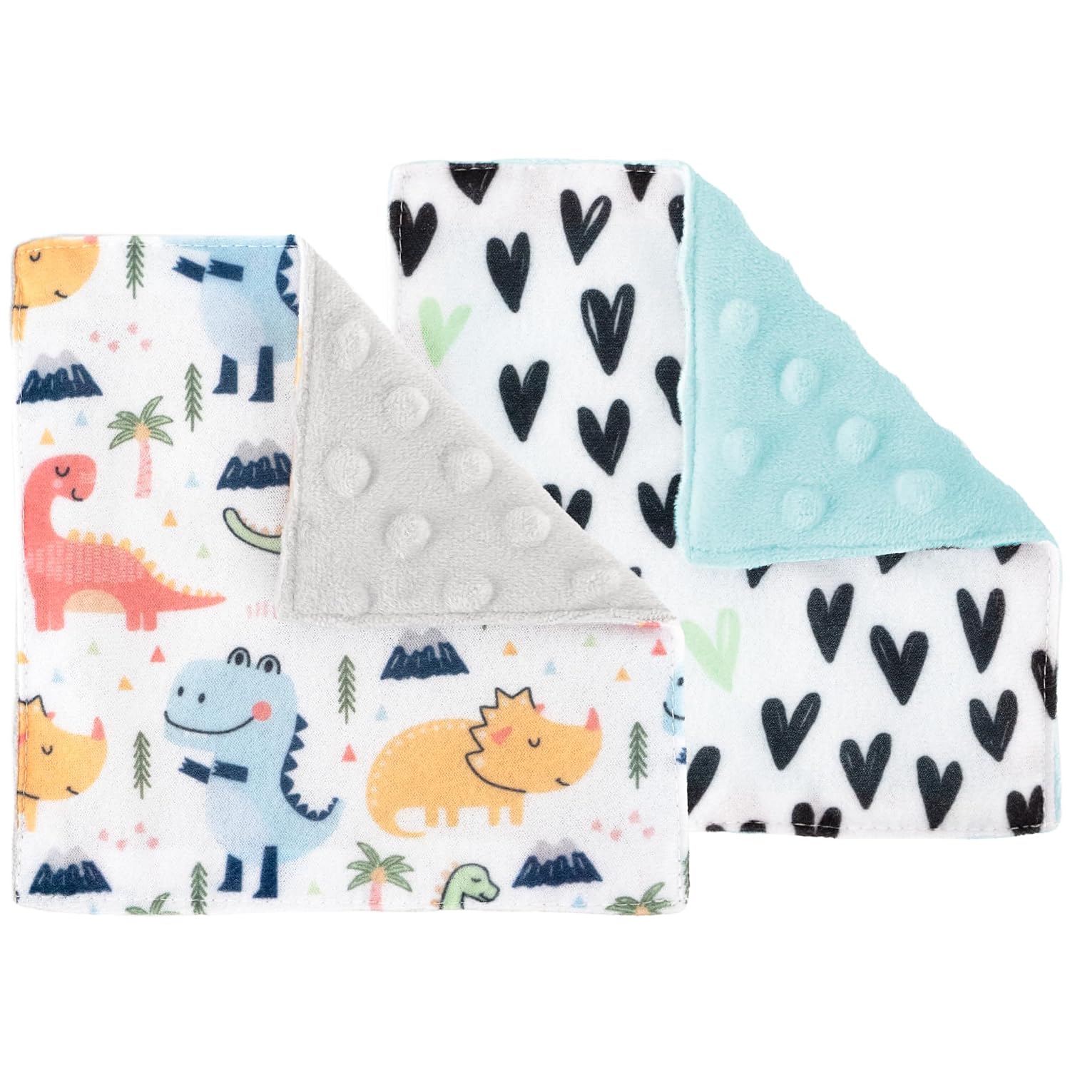 S&T INC. Aura Crinkle Square Baby Toys, 2 Pack, 6" x 6", Dinosaurs