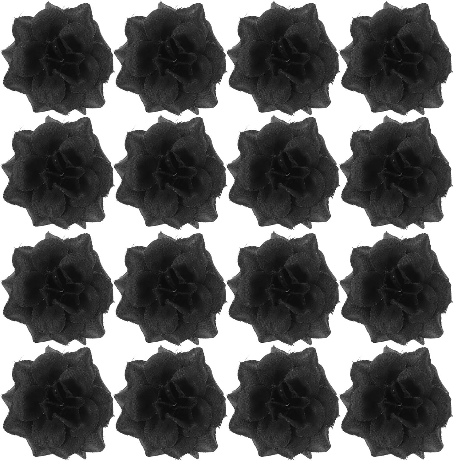 DOITOOL 50Pcs Black Roses Artificial Flowers, Stemless Artificial Rose Heads Fake Roses Heads for DIY Craft Wedding Halloween Party Home Decor