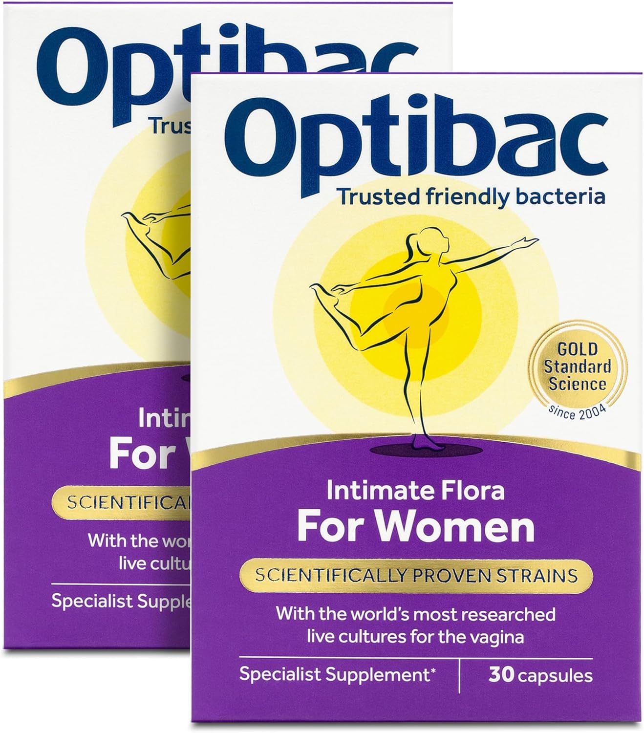Optibac Probiotics for Women - Vaginal Probiotics - Most Researched Strains for Intimate Flora - Lactobacillus Reuteri RC-14 & Lactobacillus Rhamnosus GR-1-60 Vegan Capsules