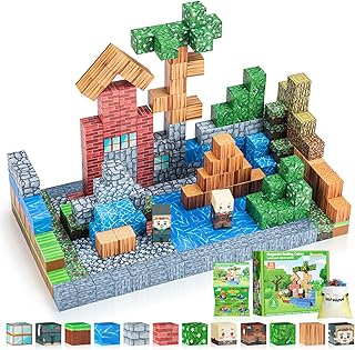 Magnetic Blocks Build Mine Magnet World Set,68Pcs Magnetic Blocks Building Toys for Kids,STEM Sensory Toys for Toddlers Kids Gifts for Age 3+ Girls Boys,Creative Construction Toys for Kids Game