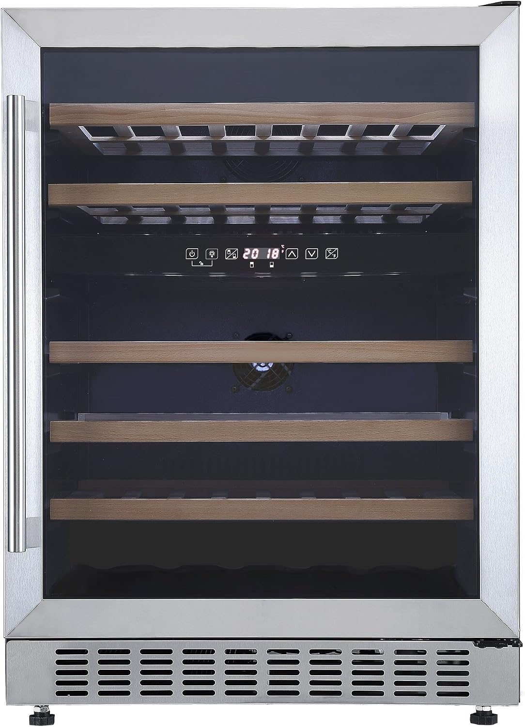 Cookology 54-Bottle 60cm Under-Counter Wine Cooler - Stainless Steel
