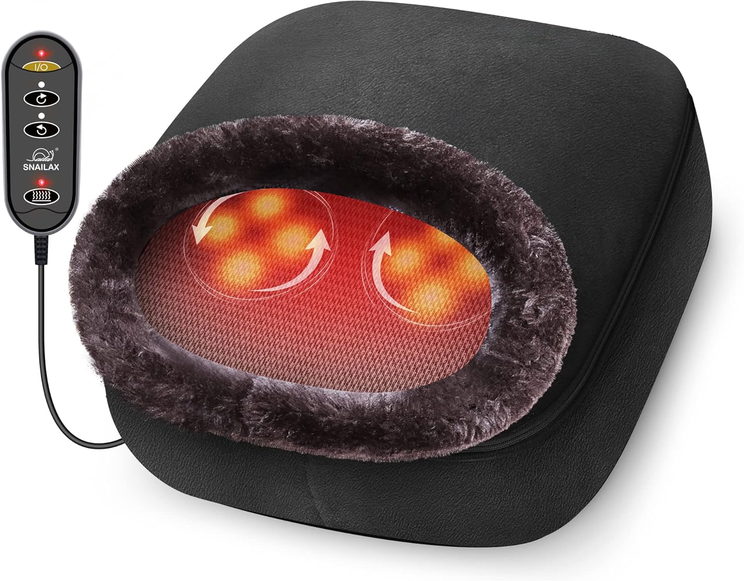Snailax 2-in-1 Shiatsu Foot and Back Massager with Heat - Kneading Massager Machine with Heating Pad