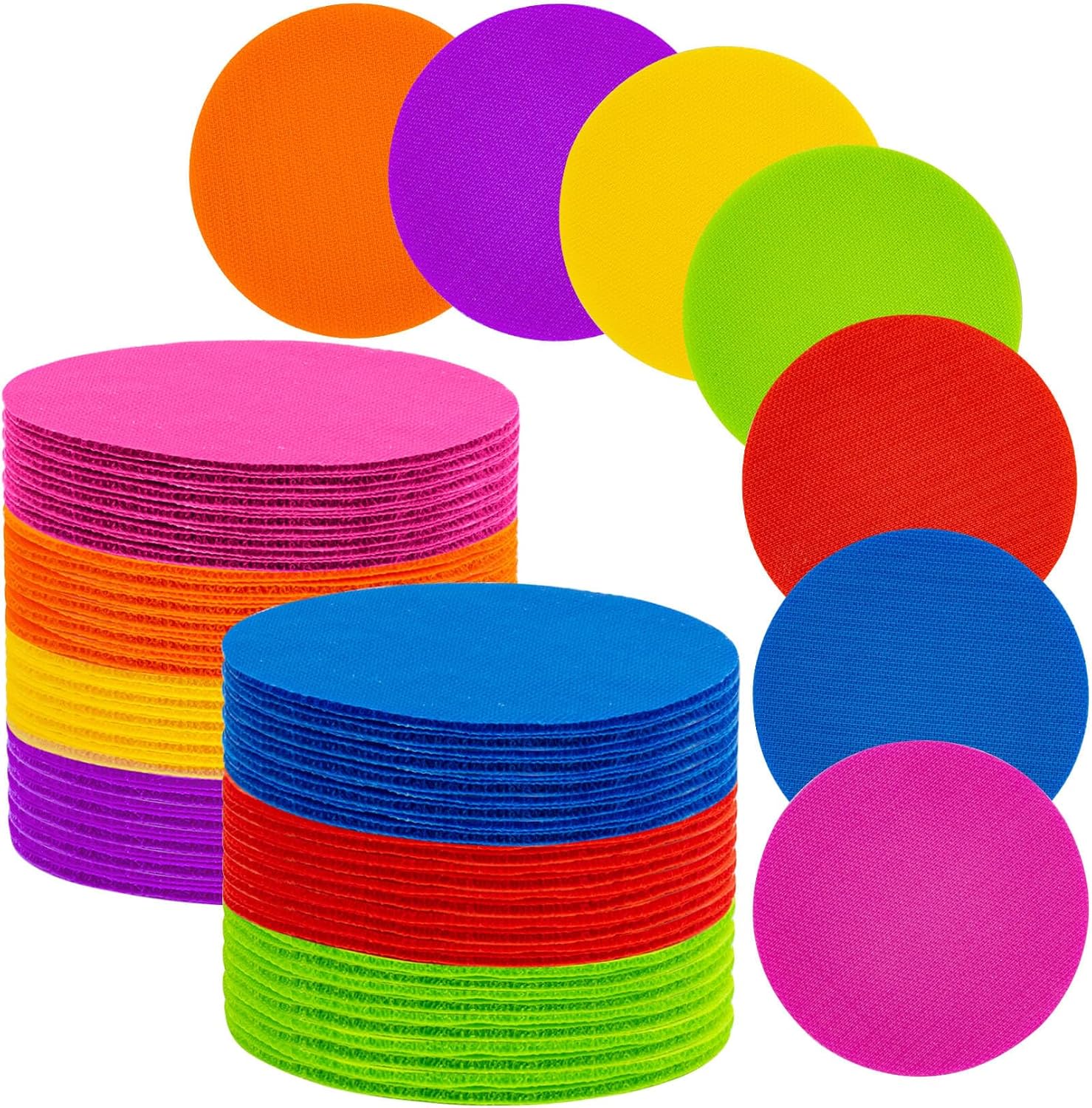 Sukh 28 Pcs Carpet Spot Markers - Carpet Spots for Classroom Carpet Floor 4 Inch Circle Dots 7 Colors Floor Dot for Decoration Elementary Teachers Student Kindergarten Yoga Standing