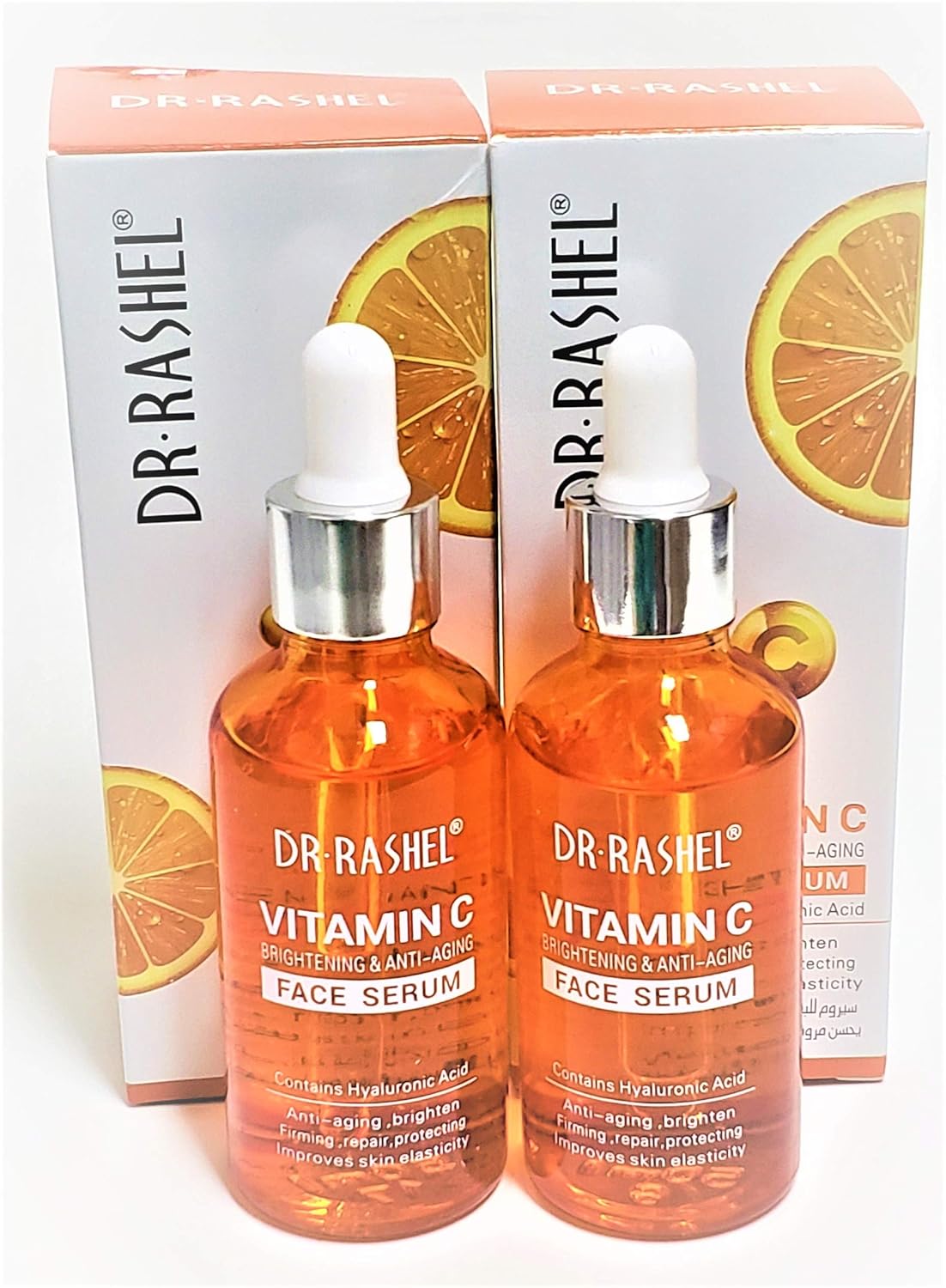 Vitamin C Face Serum | Hyaluronic Acid , Firming and Anti Aging ( Pack of 2 ) + 1 Pair of Collagen Crystal Eye Mask