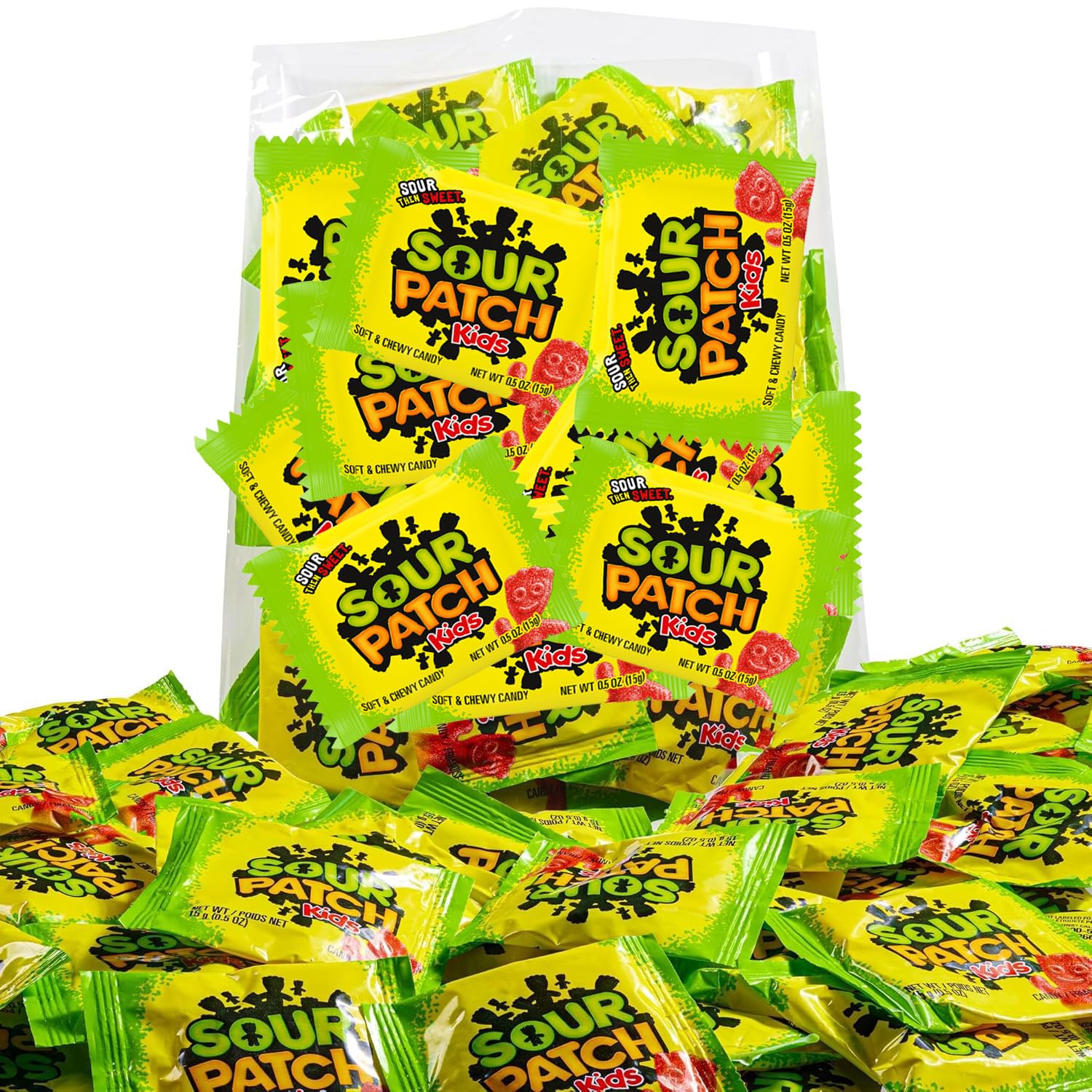 Bulk Candy Pack of SourPatch Kids Candy - Fun Size Individually Wrapped Candy for Movie Theater Candy, Holiday Stuffing Basket Fillers, Party Bags, Office, on the go Snacking, 2lb Bag