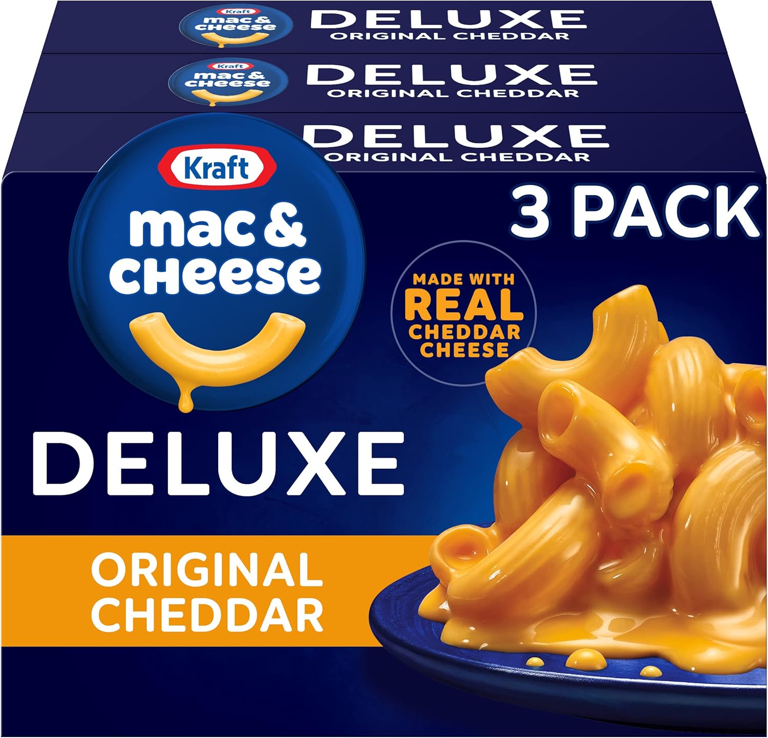 Kraft Deluxe Macaroni & Cheese Original Cheddar 3 Pack (397 Grams Per Box)