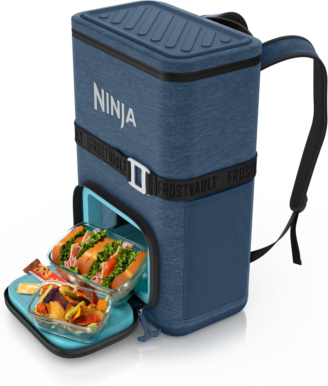 Ninja | Backpack Cooler | FrostVault Go Can Soft Cooler | Leakproof Zipper with Built in Can Opener, 2 Ice Packs & Dry Storage Drawer | for Hiking, Camping & More | 24/36 Can