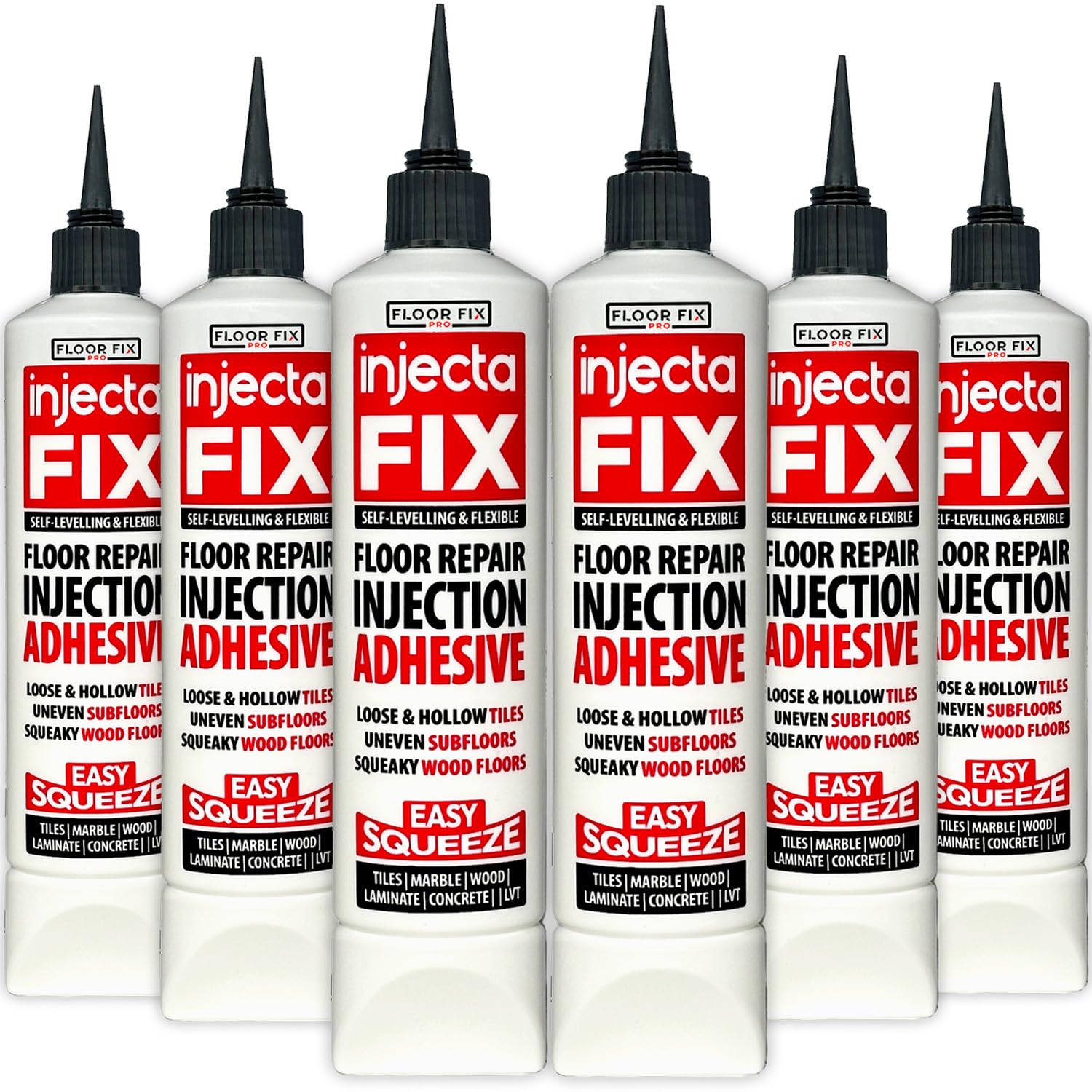 Easy Squeeze - Flexible Strong Adhesive to Fix Floors and Repair Loose & Hollow Tiles, Wood, LVT & Laminate Self-Levlling No Gun Necessary