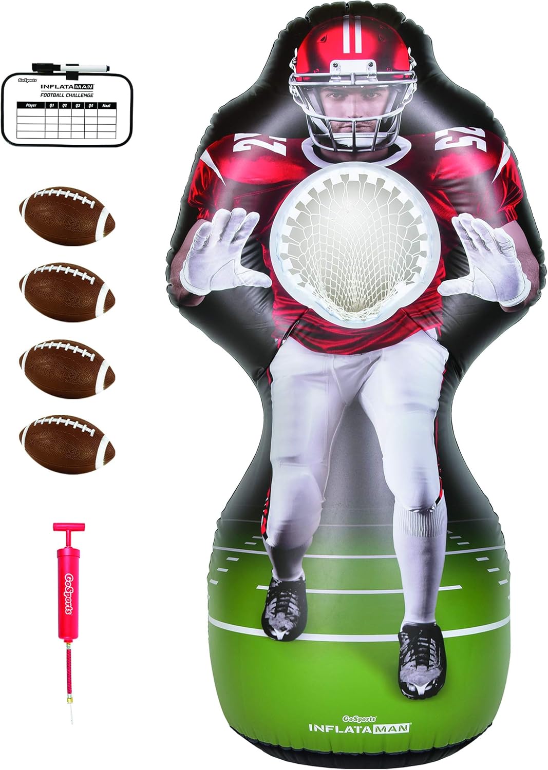 GoSports Inflataman Football Challenge - Inflatable Receiver Touchdown Toss Game