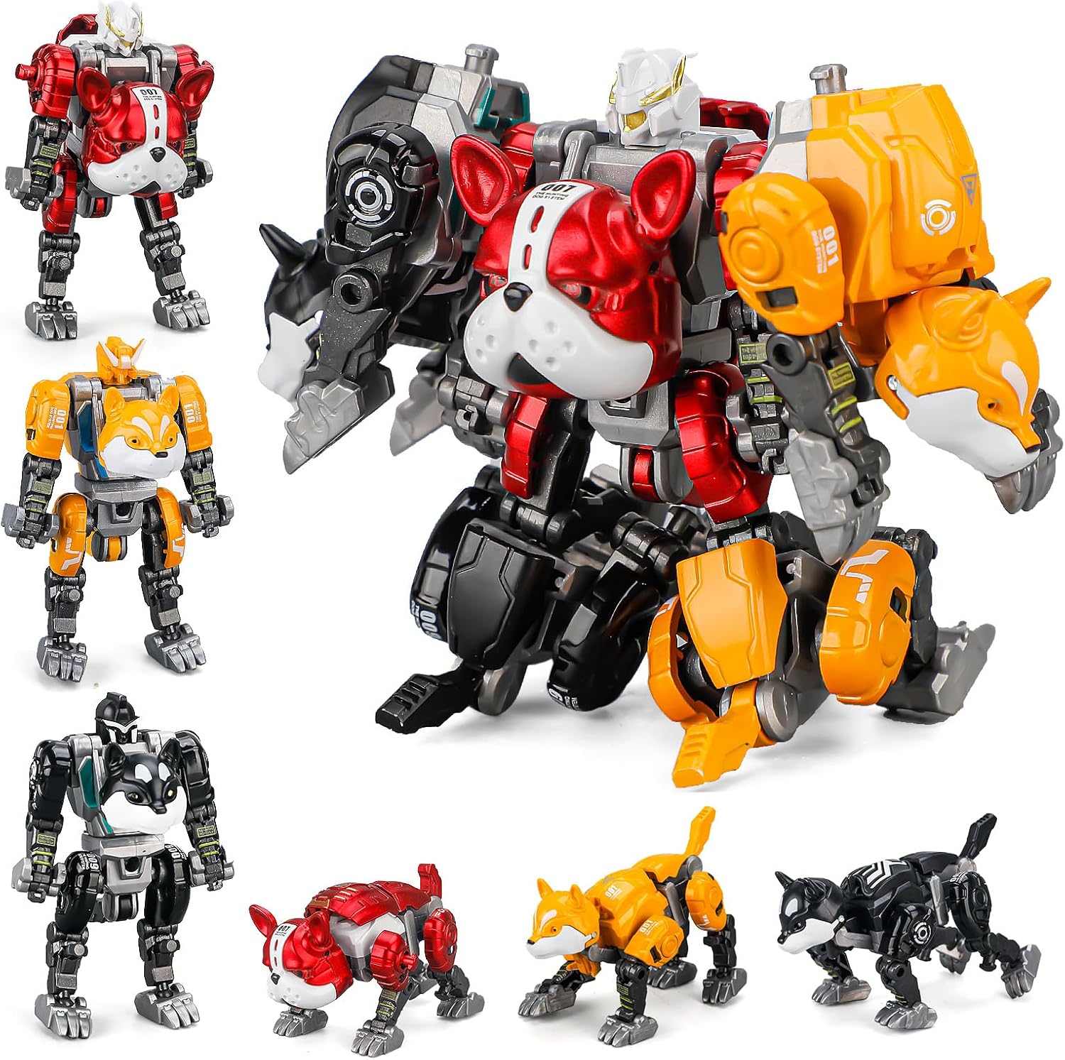 3-in-1 Transforming Robot Toys, Animal Transform to Robots Toy, 7 Shapes Deformation Alloy STEM Educational Toy for Kids 3+ Year Old, Birthday Christmas Party Gifts for Boys & Girls Age 4-6 6-8 8-12