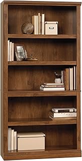 Sauder Miscellaneous Storage 5 Split Bookcase/Book Shelf, L: 35.28" x W: 13.23" x H: 69.76", Oiled Oak finish
