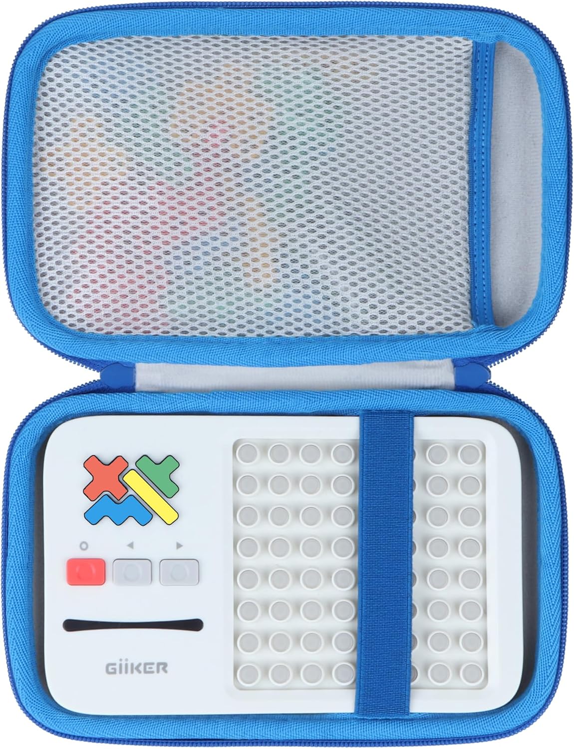 Lebakort Storage Case Compatible with GiiKER Super Blocks Pattern Matching Puzzle Games Original 1000+ Challenges Brain Teaser Toys (White + Blue Case)