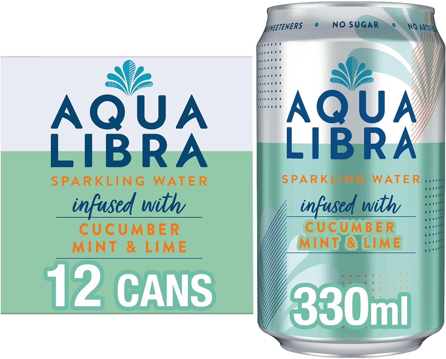 AQUA LIBRA Cucumber, Mint & Lime 330ML, Pack of 12