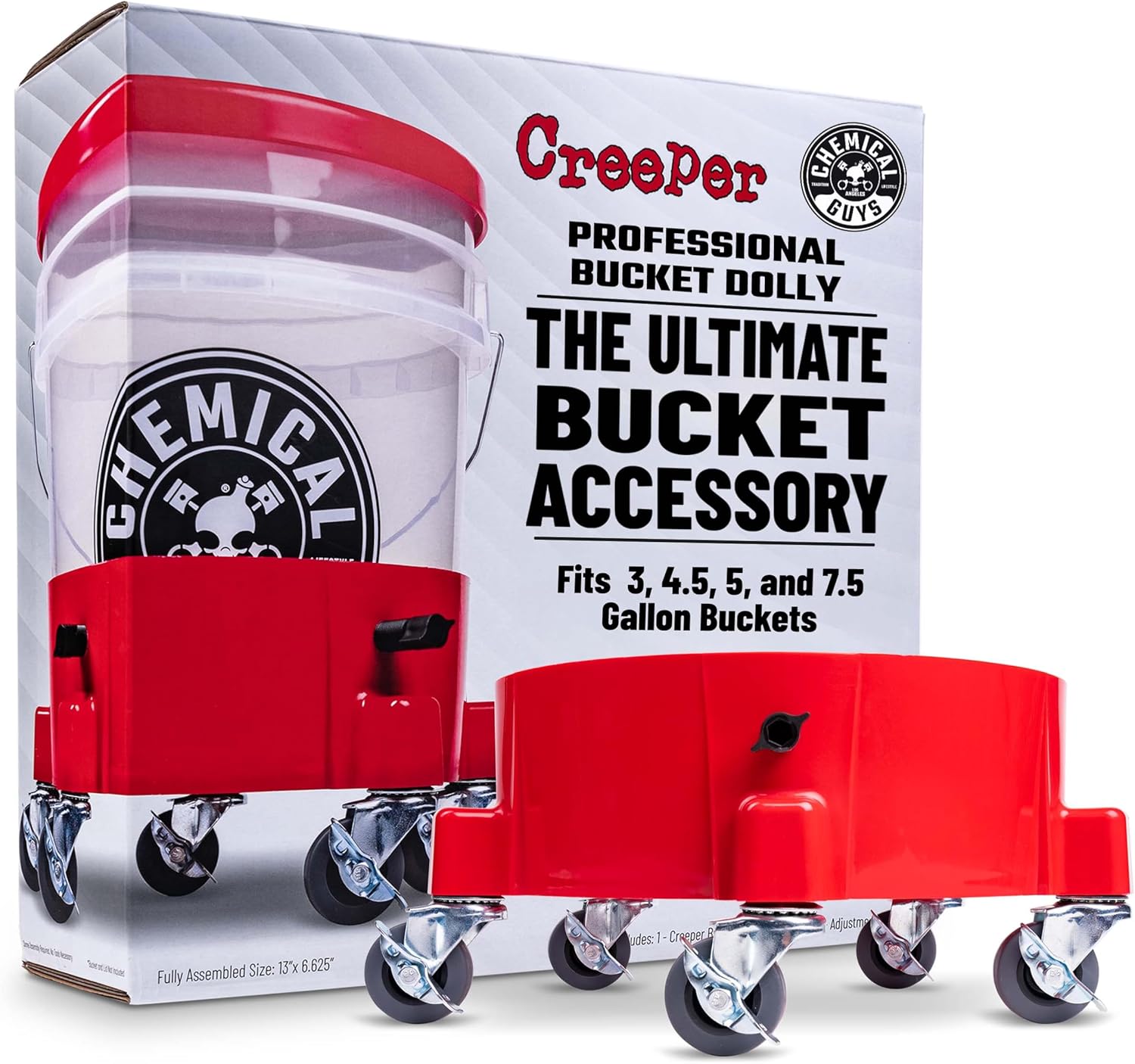 Chemical Guys ‎ACC1001R Creeper Rolling Bucket Dolly for Car Washing, Detailing, Garage & More
