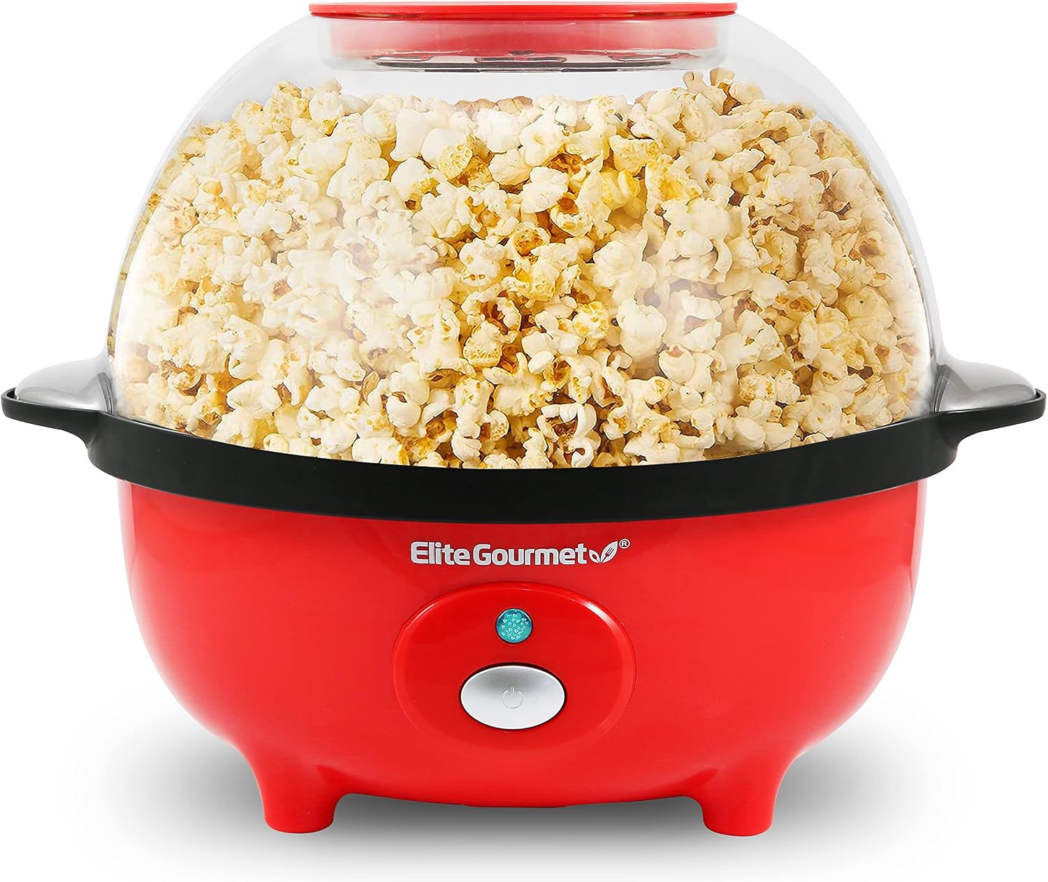 Elite Gourmet EPM330R Stirring Ceramic Nonstick 12 Cup Popcorn Maker, Red