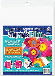 Grafix Film Sanded, 8.5 x 11”, Pack of 6 – Translucent, Sheets, Design Your Art and Shrink It to Create Jewelry, Embellishments, Paper Crafts, Gift Tags, Ornaments, 6 Count, KSF6-S
