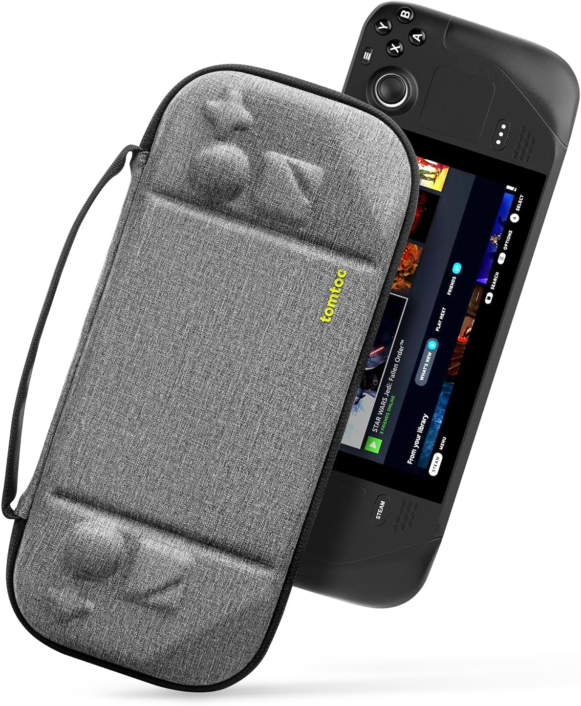 tomtoc Protective Case for New Steam Deck OLED and Steam Deck, Hard Shell Portable Travel Carrying Bag for Steam Deck Console & Accessories, Shockproof, Travel Friendly, Grey