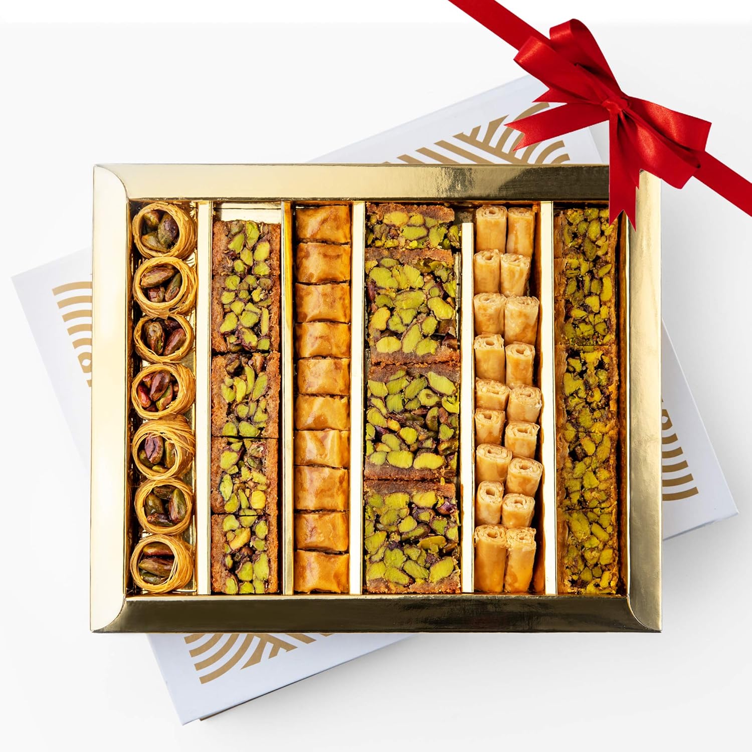 Anabtawi Middle Eastern Sweets - 50-Piece Assorted Baklava, Pistachio and Almond Pastry - Traditional Arabic Baklava Gift Box - No Preservatives, No Additives - Gourmet Baklava Pastry Boxes - 400g
