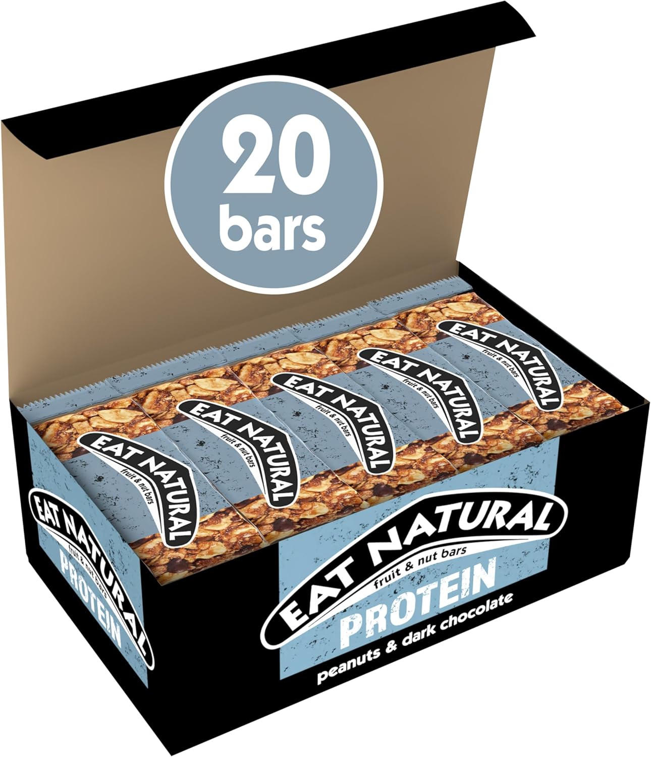 Eat Natural Fruit & Nut Bars Protein Peanuts & Dark Chocolate 20 x 40g