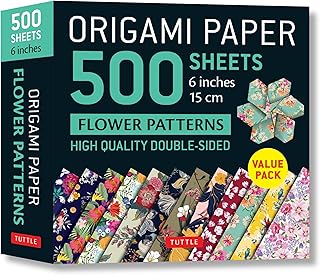 Origami Paper 500 sheets Flower Patterns 6" (15 cm): Tuttle Origami Paper: Double-Sided Origami Sheets Printed with 12 Different Patterns (Instructions for 6 Projects Included)