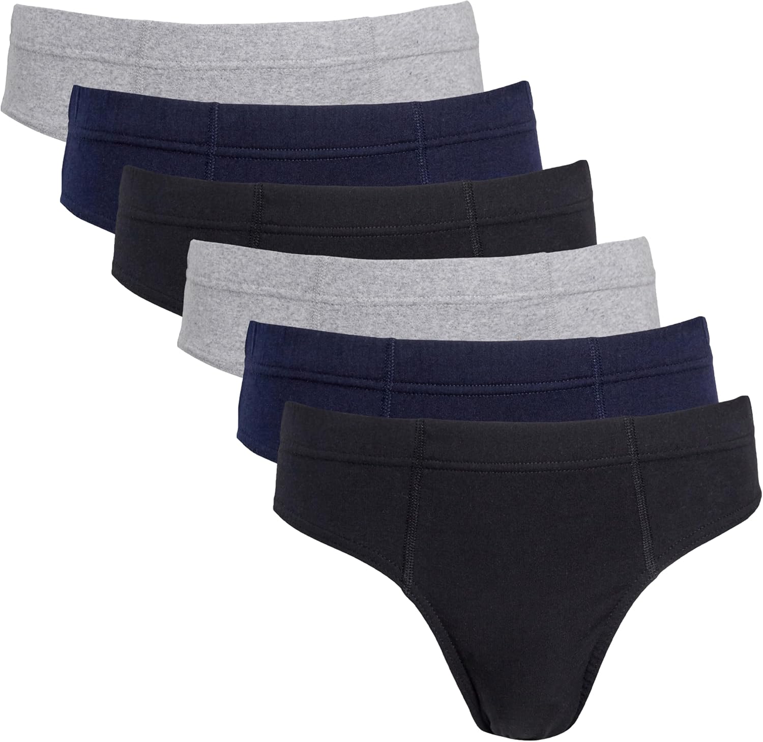 Sock Stack Pack of 6 Men's Briefs Underwear Underpants Cotton Rich Breathable Soft Comfort Slip Brief Hipster Pants
