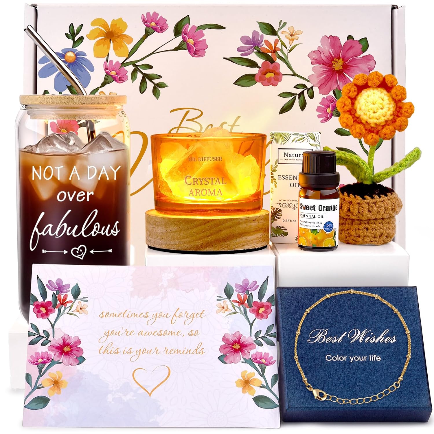 Thank You Gifts for Women, Teacher Appreciation Gifts, Employee Appreciation Gifts, 8PCS Thank You Gift Box Baskets Mom, Bestie, Her, Sister, Wife, Teacher, Coworker