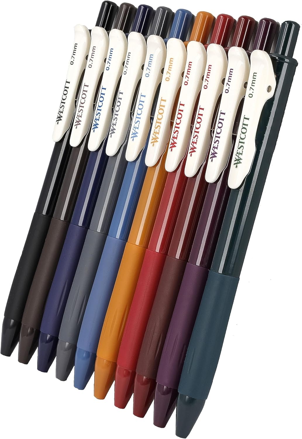 Westcott gel pens set of 10 pieces autumn edition | gel pen pens with 10 bright warm colours | 0.7mm line width for soft, precise strokes when writing, drawing & painting | E-733901 00